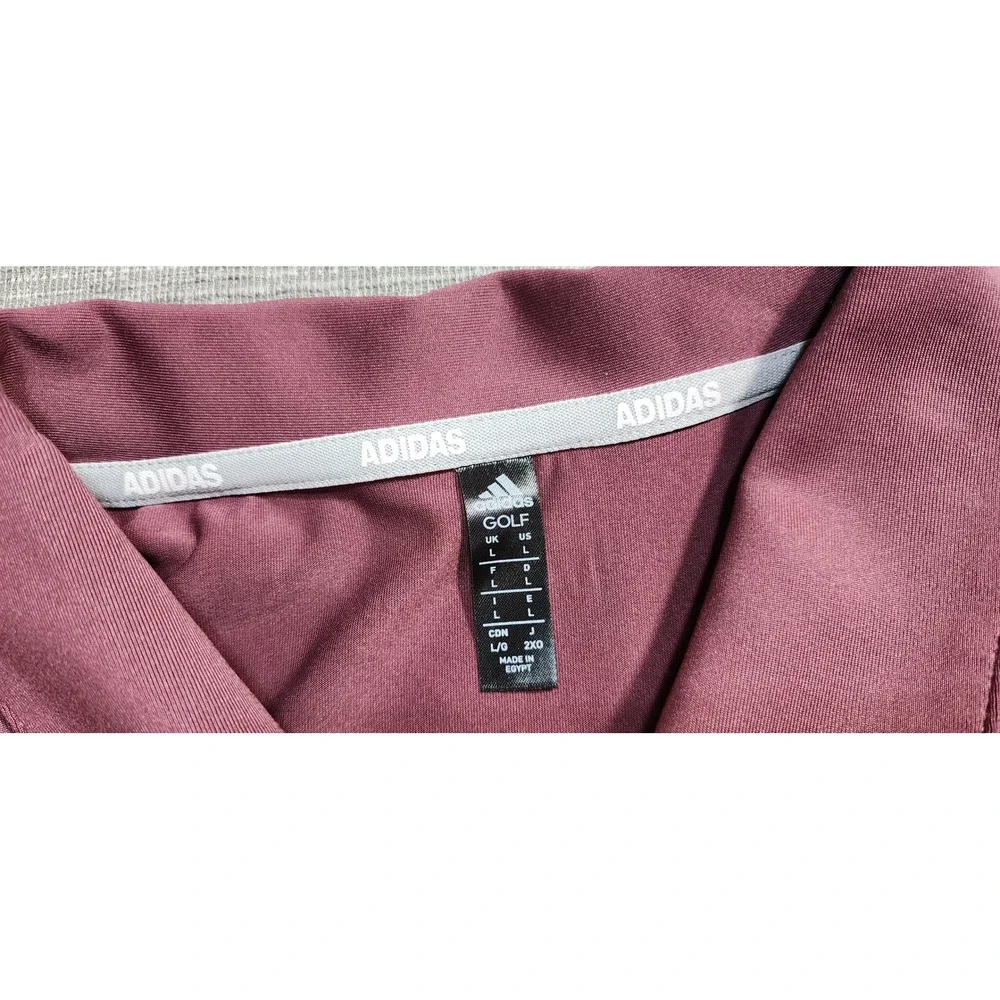 Adidas Golf‎ Mens Large Maroon Burgundy Short Sleeve Performance Polo Shirt L